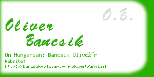 oliver bancsik business card